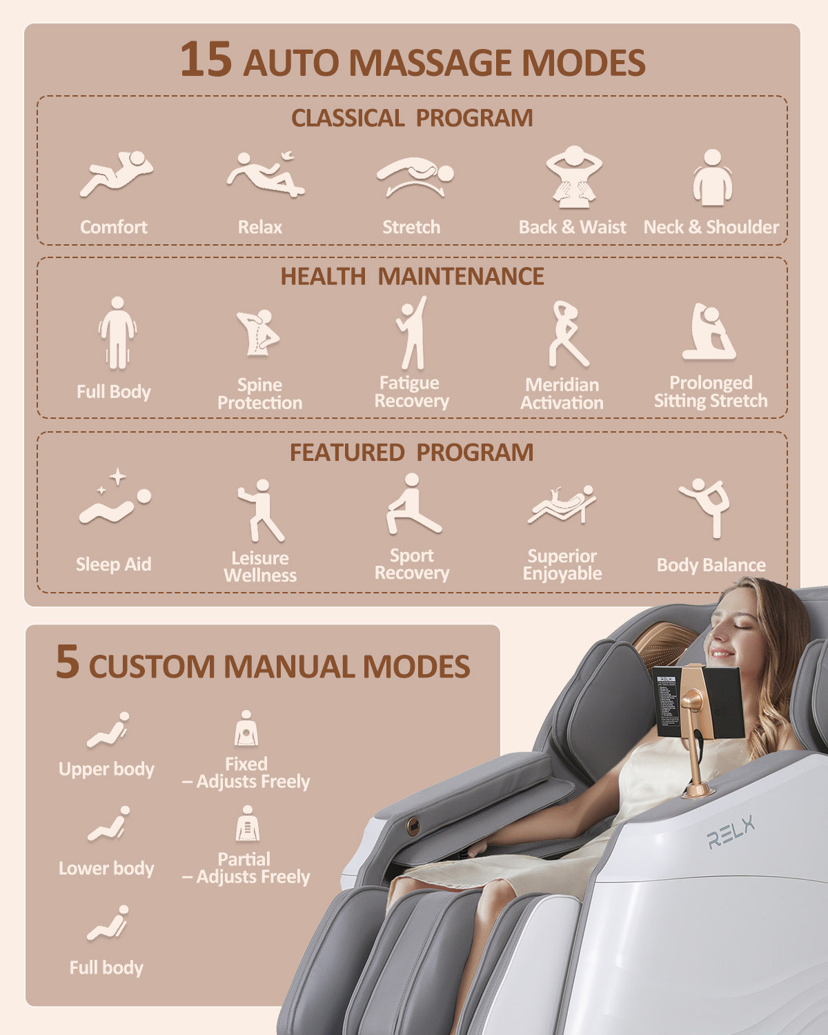 RELX Mars Pro Massage Chair (Elite) - Space White