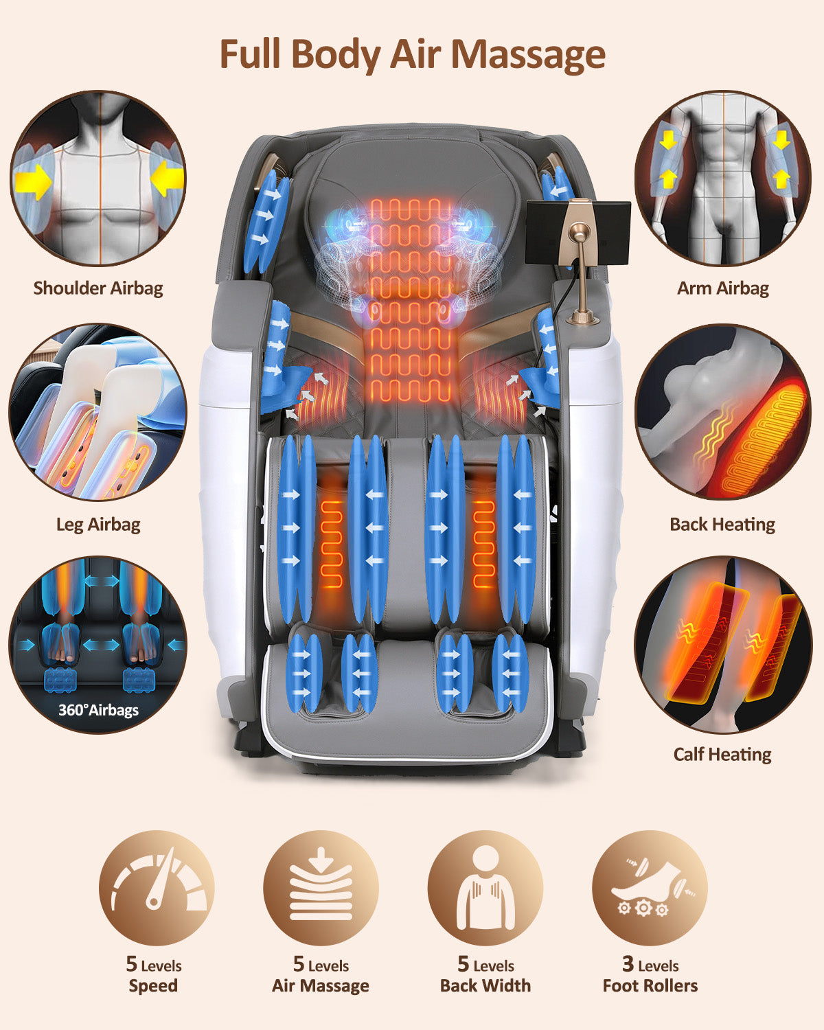 RELX Mars Pro Massage Chair (Elite) - Space White