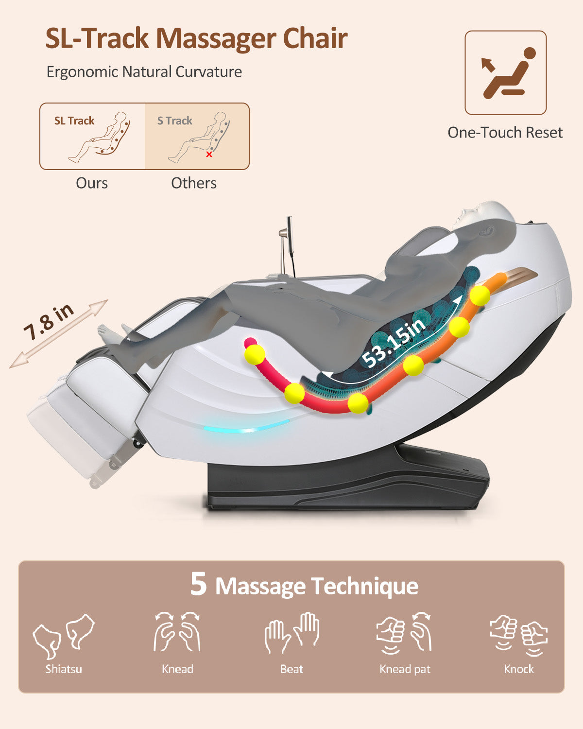 RELX Mars Pro Massage Chair (Elite) - Space White